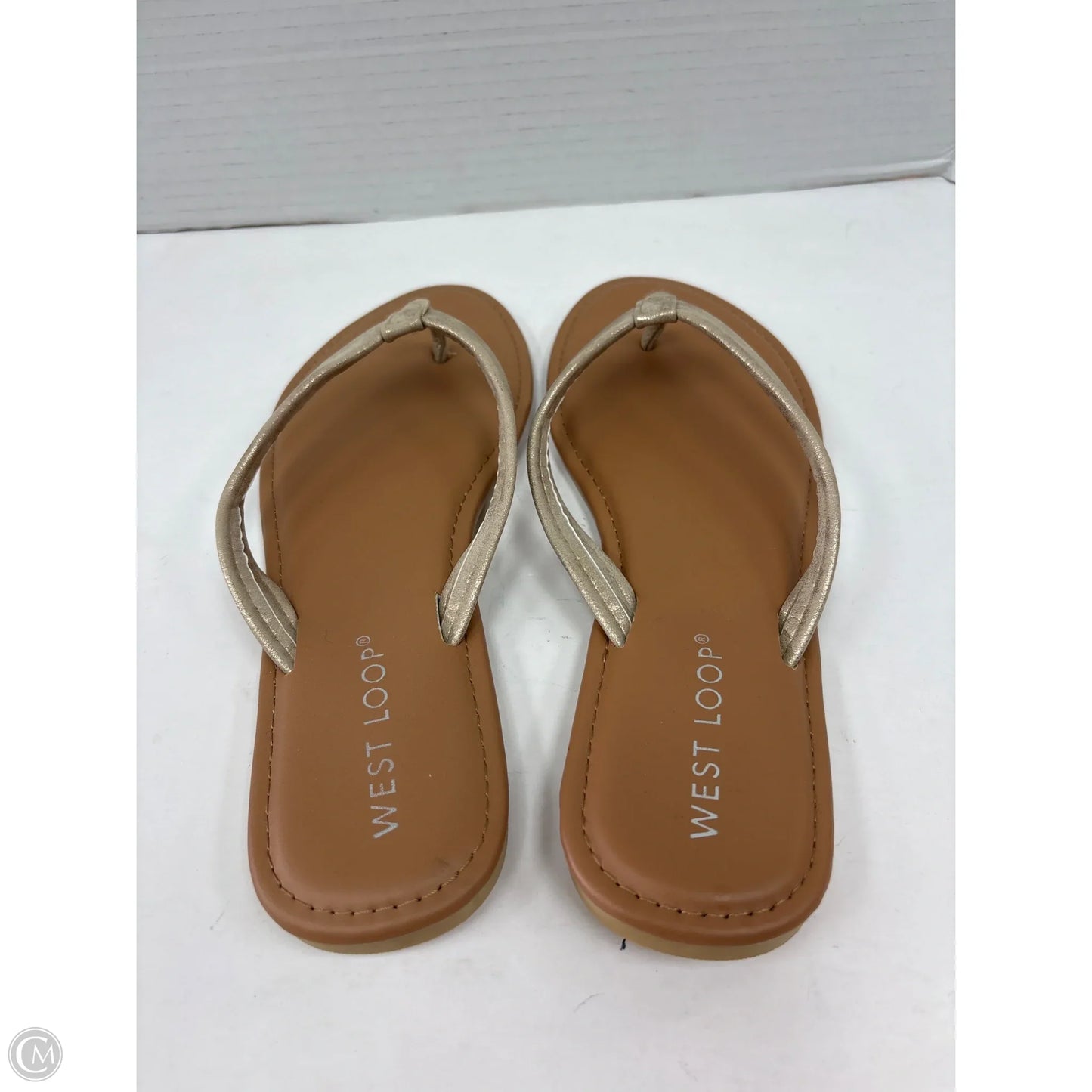 Sandals Flats By West Loop In Gold, Size: 7