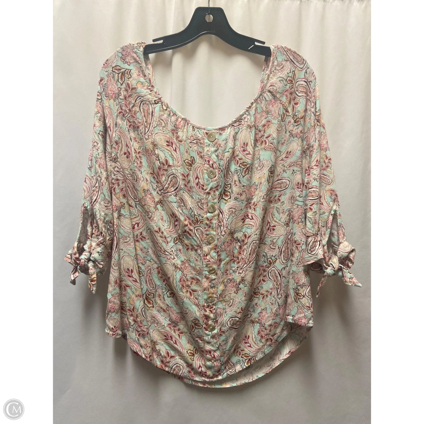 Top 3/4 Sleeve By Agb In Pink, Size: 1x