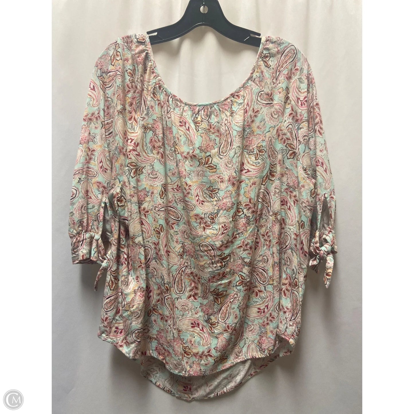 Top 3/4 Sleeve By Agb In Pink, Size: 1x