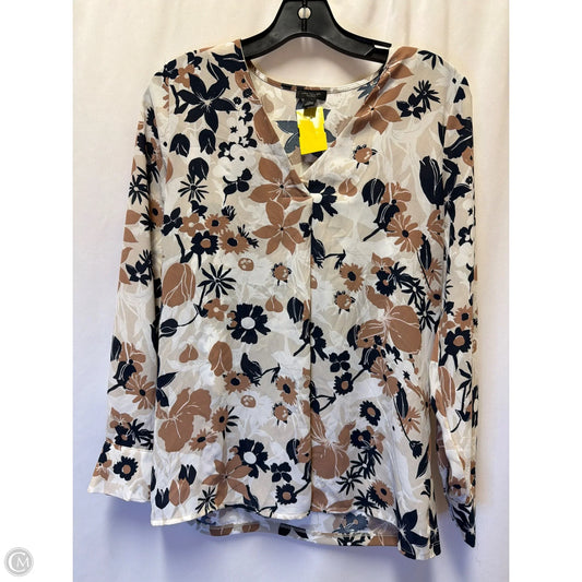 Top Long Sleeve By Ann Taylor In Cream, Size: S