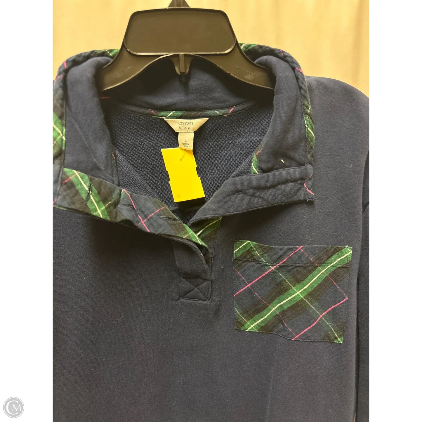 Sweatshirt Crewneck By Crown And Ivy In Navy, Size: L