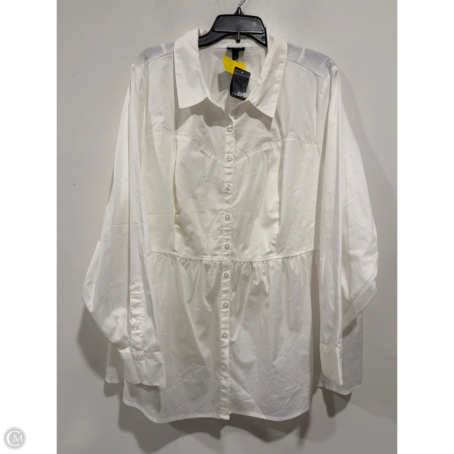Top Long Sleeve By Torrid In White, Size: 4x