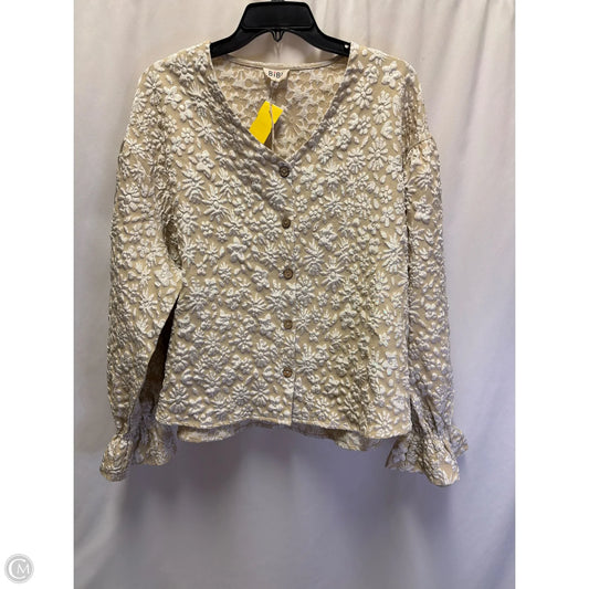 Top Long Sleeve By Bibi In Beige, Size: Xl