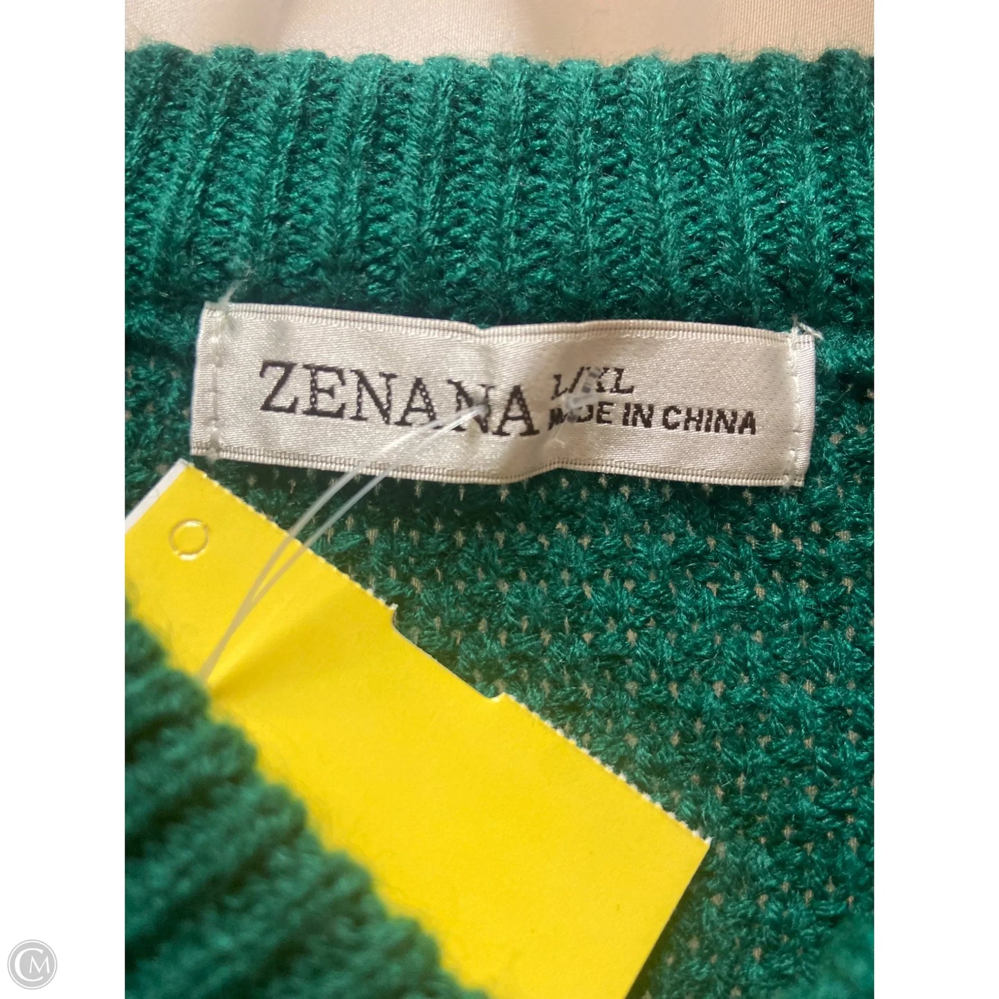 Sweater By Zenana In Green, Size: L
