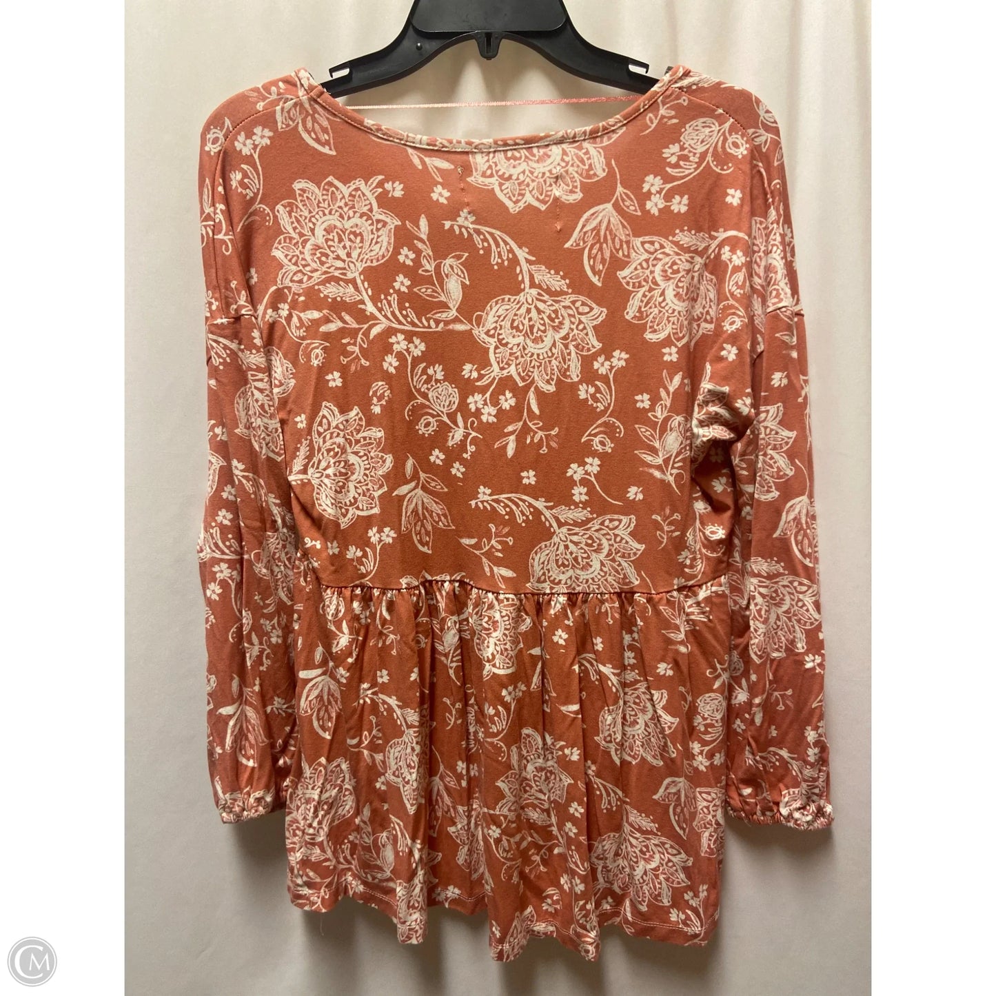 Top Long Sleeve By Cupio In Peach, Size: M