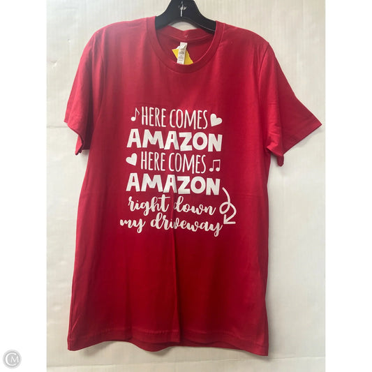 Top Short Sleeve By Bella + Canvas In Red, Size: M