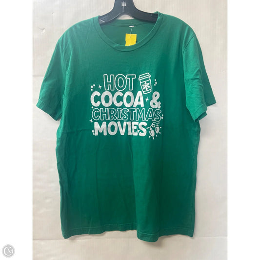 Top Short Sleeve By Bella + Canvas In Green, Size: L