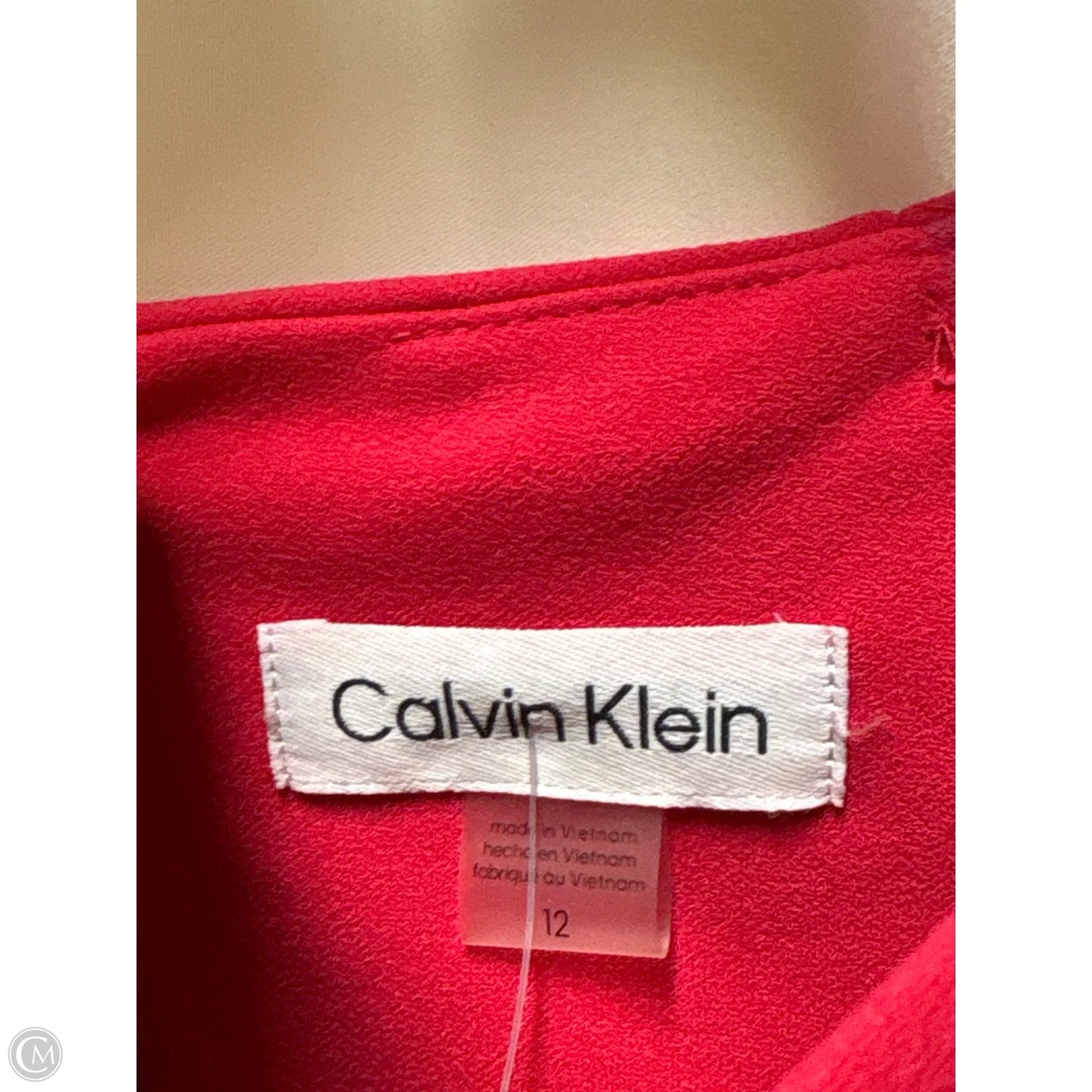 Dress Casual Midi By Calvin Klein In Pink, Size: L