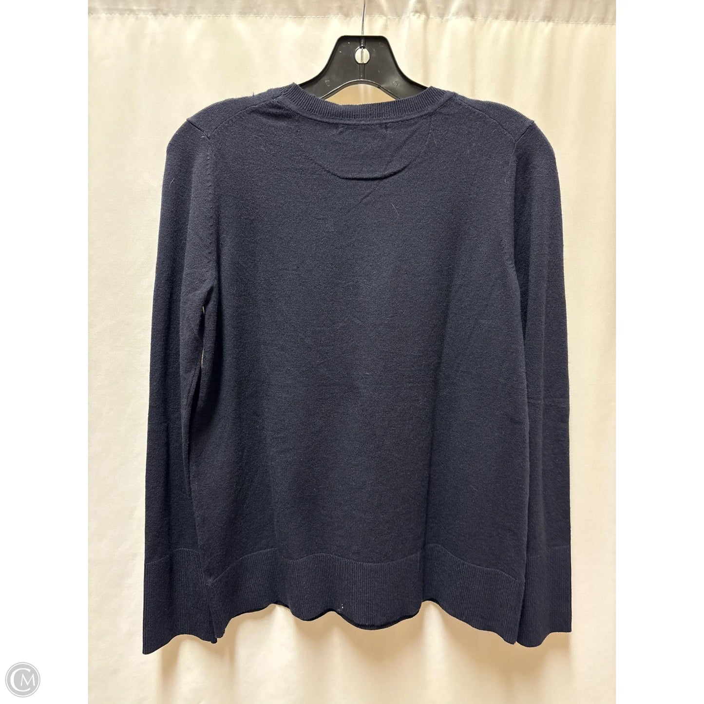 Top Long Sleeve By Free Assembly In Navy, Size: M