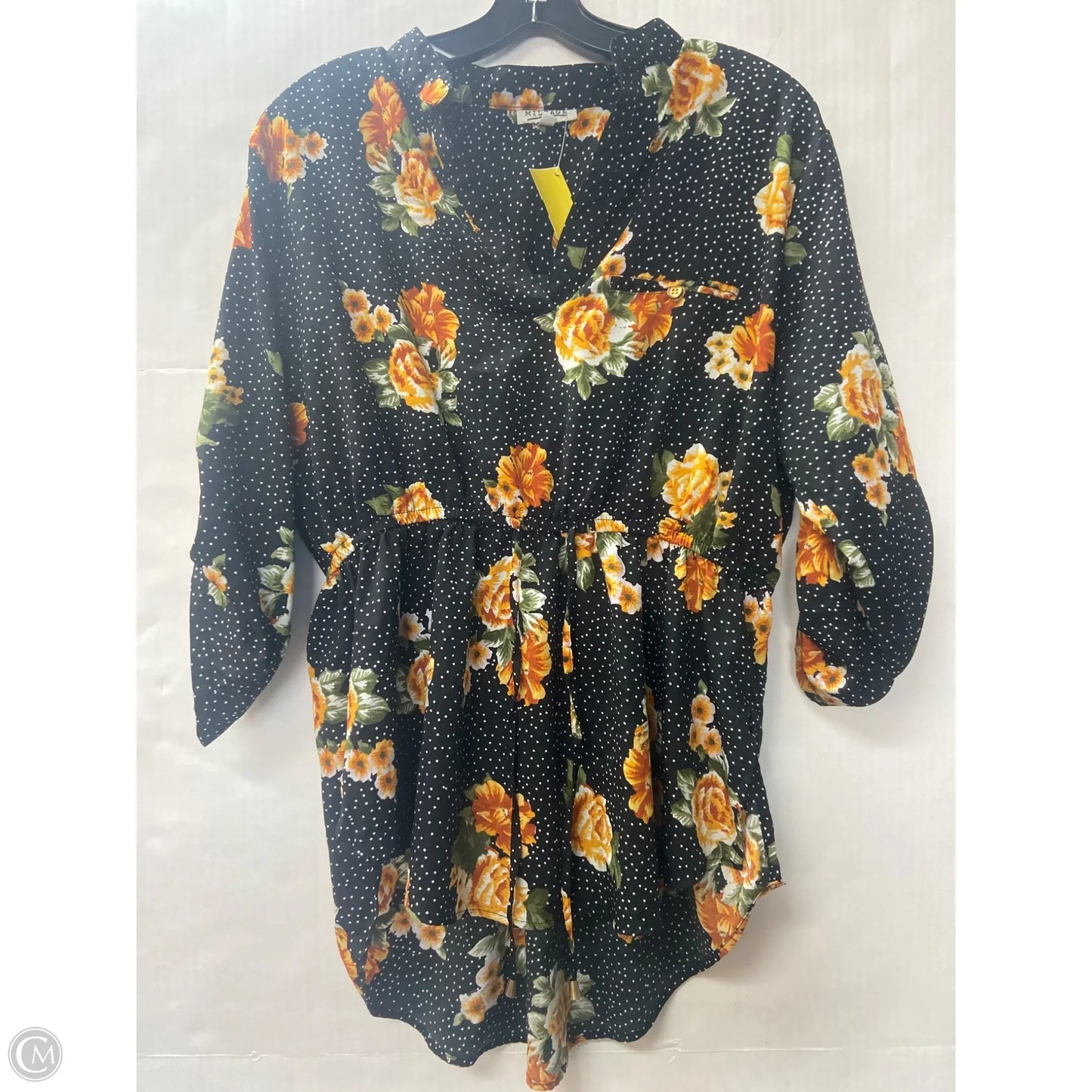 Top 3/4 Sleeve By Clothes Mentor In Black, Size: 1x