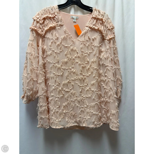 Top Long Sleeve By Cato In Peach, Size: L