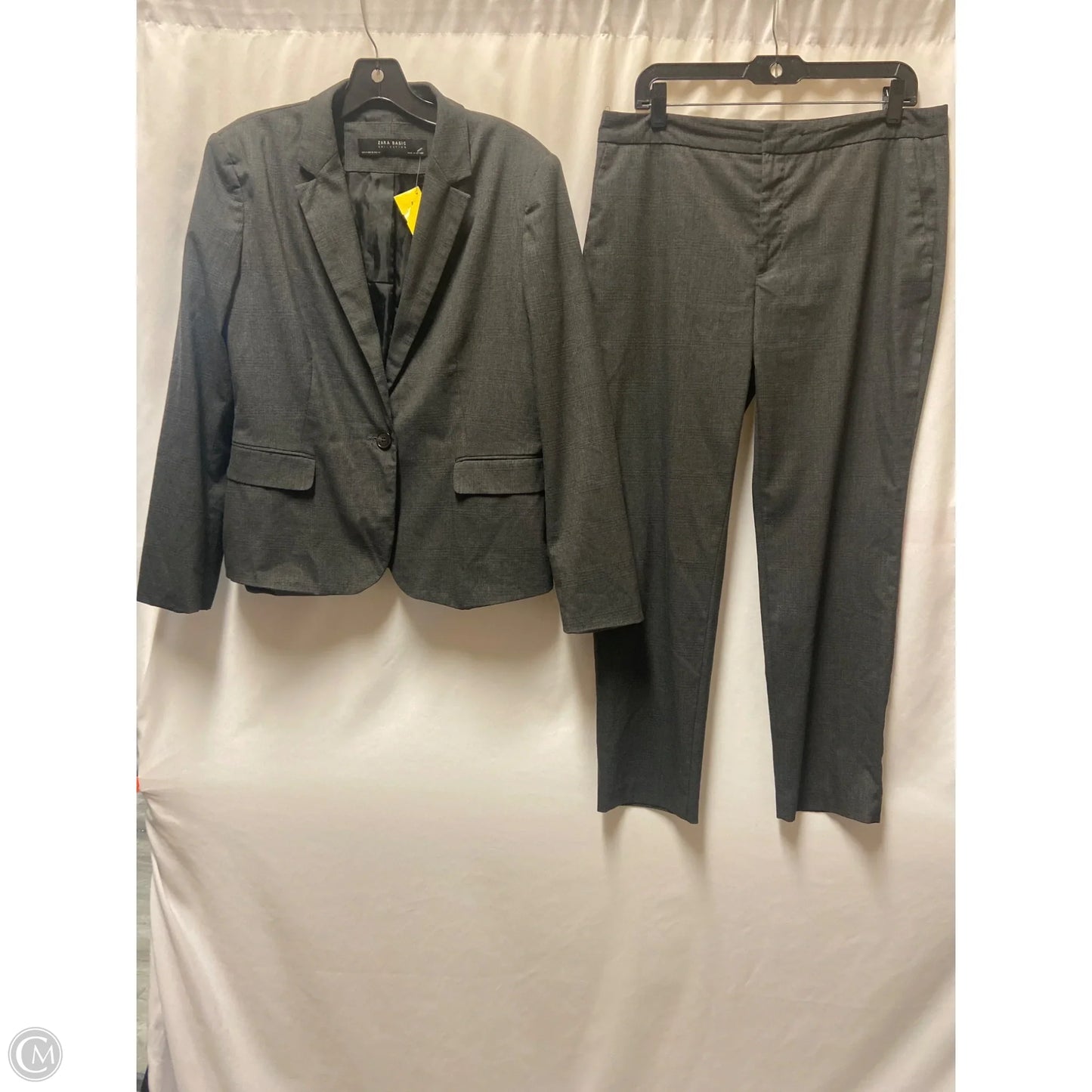 Pants Suit 2pc By Zara Basic In Grey, Size: 10