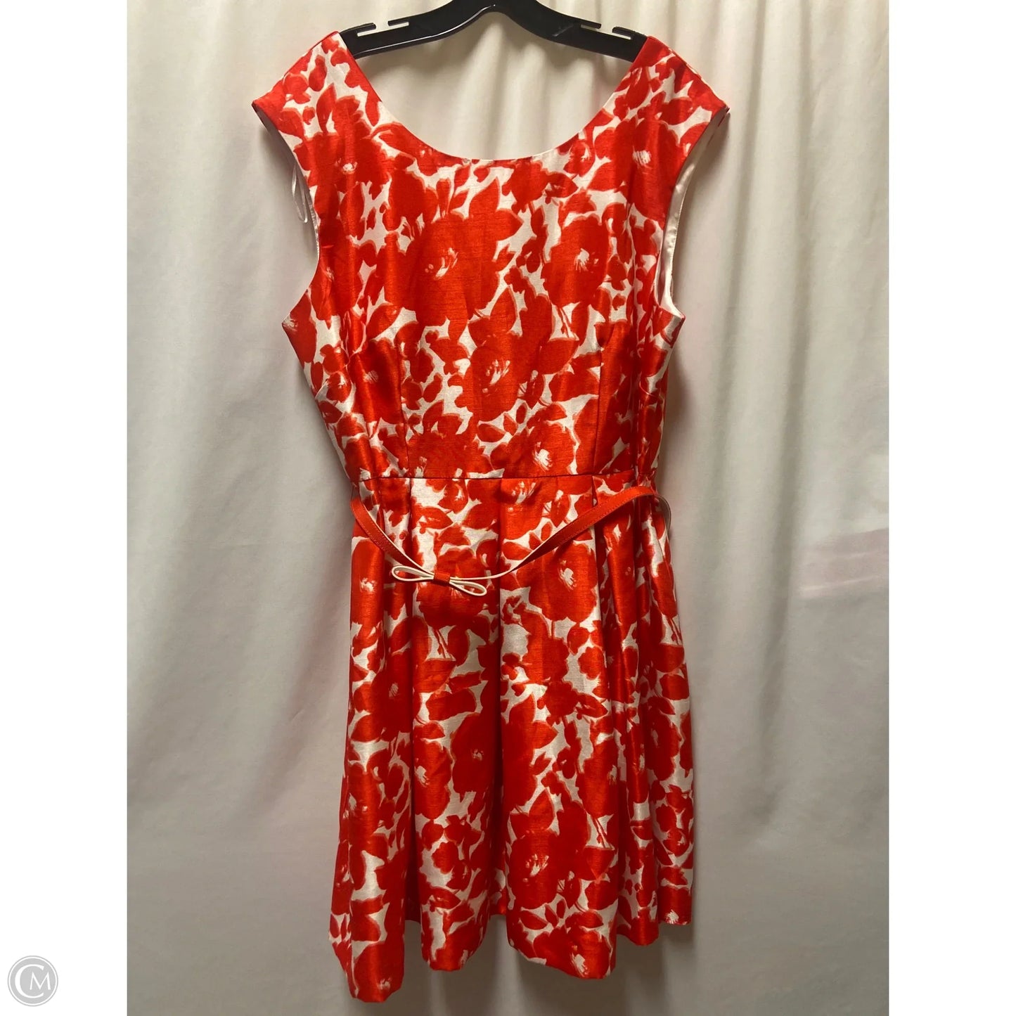 Dress Casual Midi By Dannyandnicole In Red & White, Size: 1x