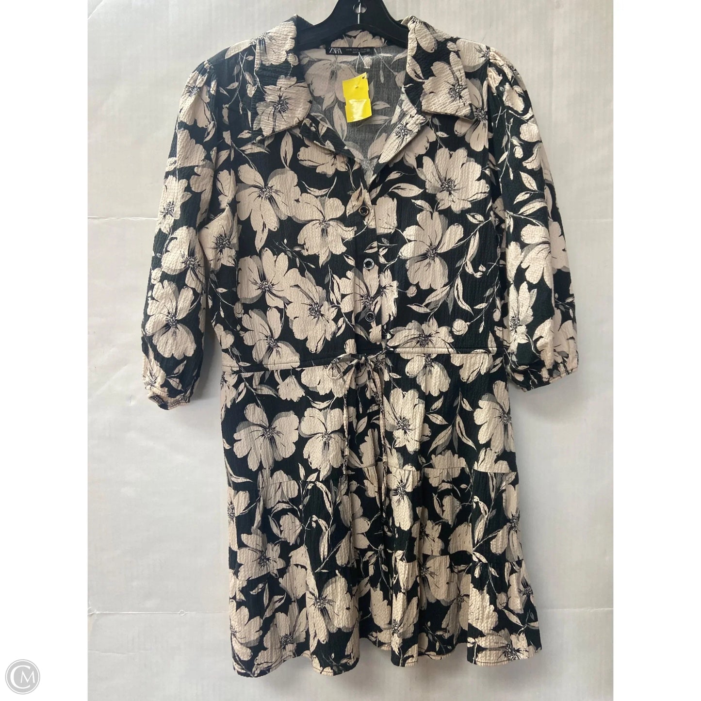 Dress Casual Midi By Zara In Black, Size: Xl