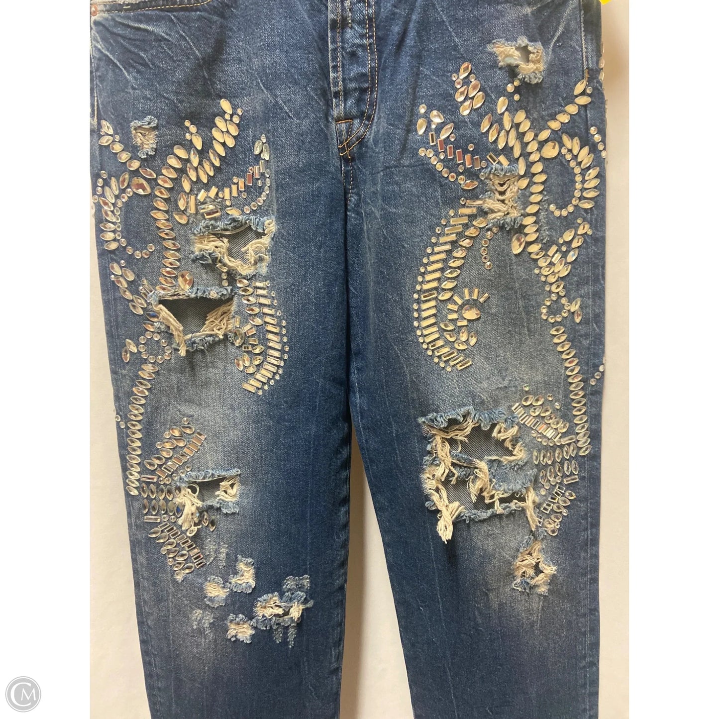 Jeans Straight By Free People In Blue Denim, Size: 6