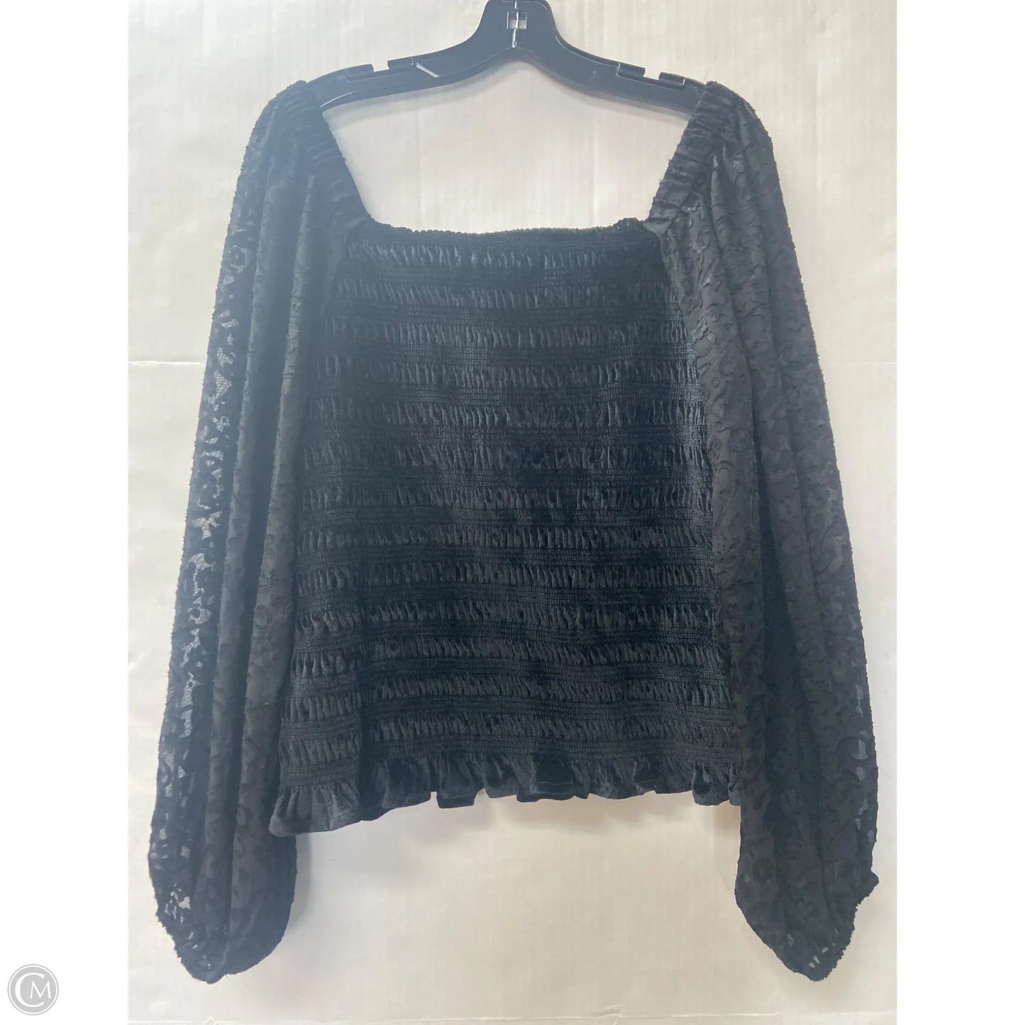 Top Long Sleeve By Calligraphie In Black, Size: Xl