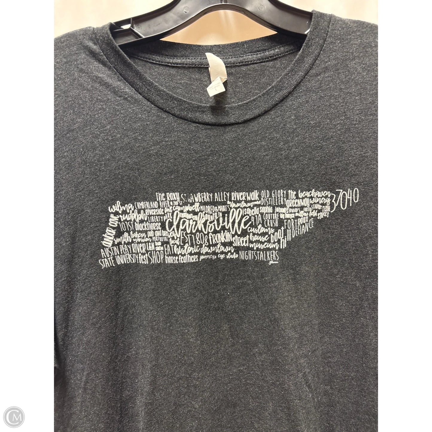 Top Short Sleeve By Bella + Canvas In Black, Size: L