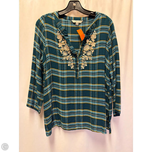 Top Long Sleeve By The Pioneer Woman In Aqua, Size: M