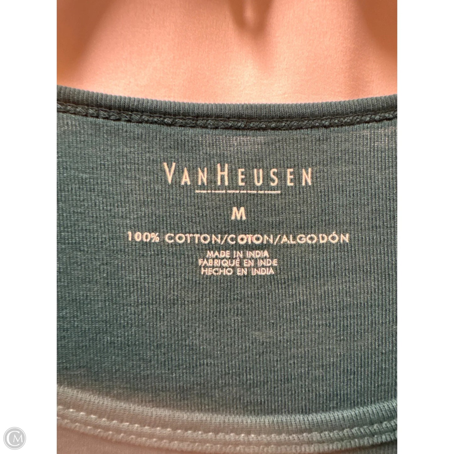 Top Long Sleeve By Van Heusen In Green, Size: M