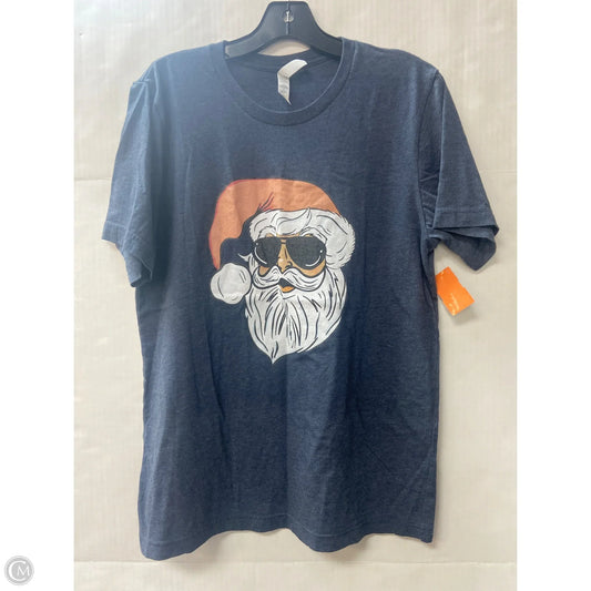 Top Short Sleeve By Bella + Canvas In Blue, Size: L