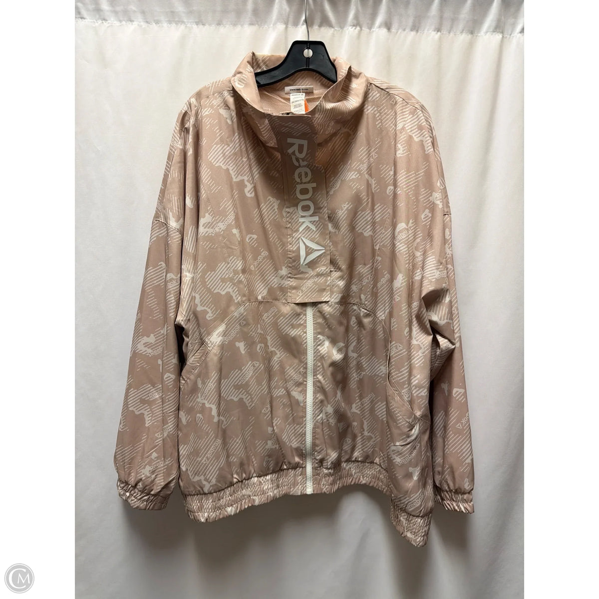 Athletic Jacket By Reebok In Tan, Size: 2x