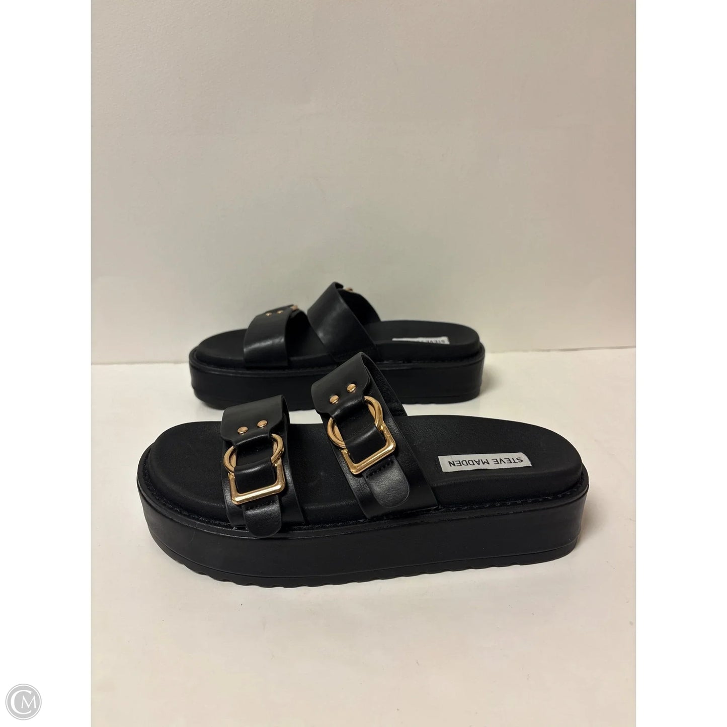 Sandals Flats By Steve Madden In Black, Size: 8.5