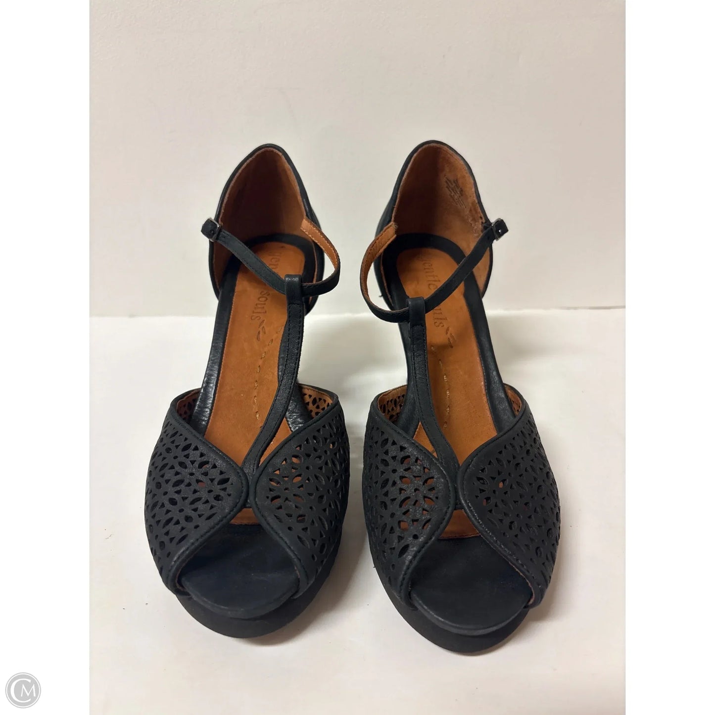 Sandals Heels Block By Gentle Souls In Black, Size: 10