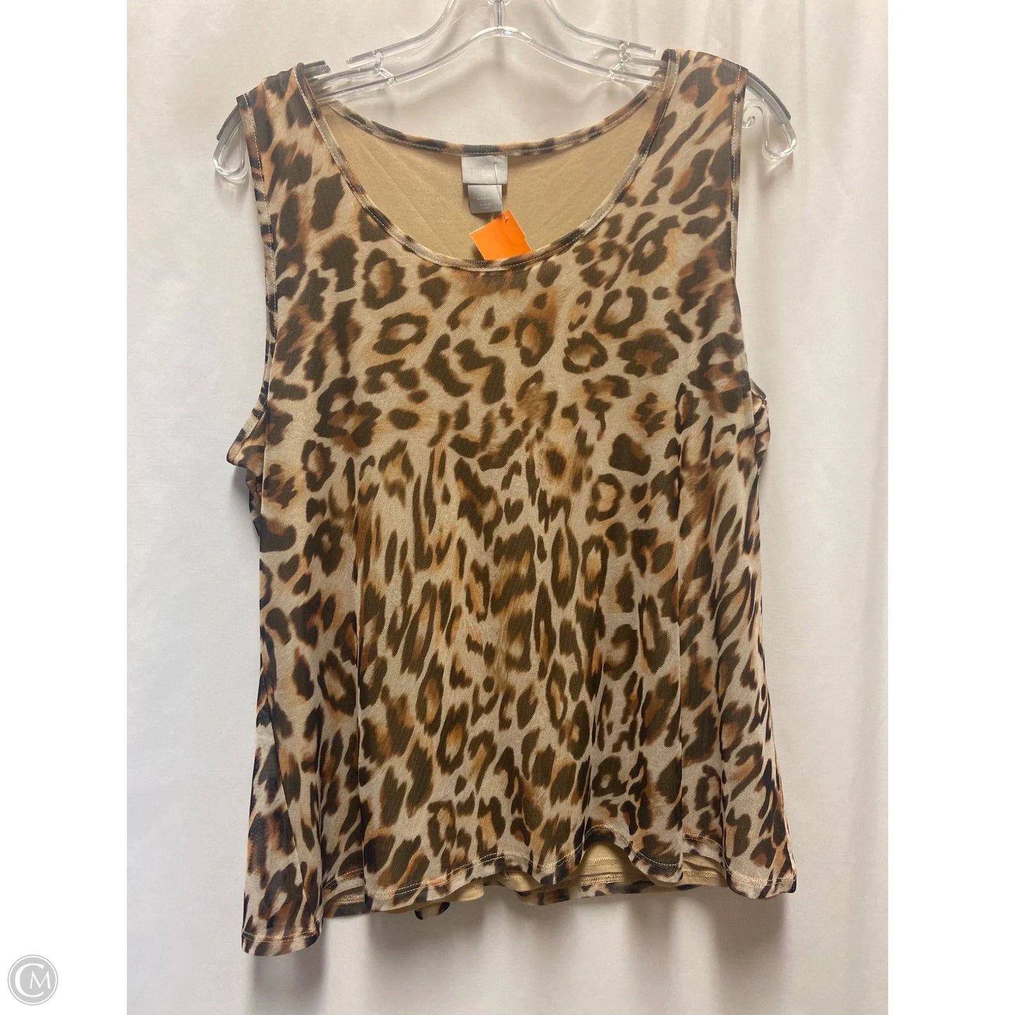 Top 2pc Short Sleeve By Chicos In Animal Print, Size: M