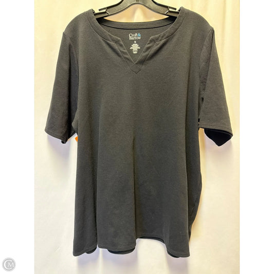 Top Short Sleeve By Croft And Barrow In Black, Size: 1x