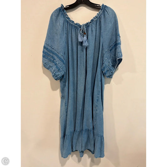 Dress Casual Midi By Mlle Gabrielle In Blue, Size: 3x