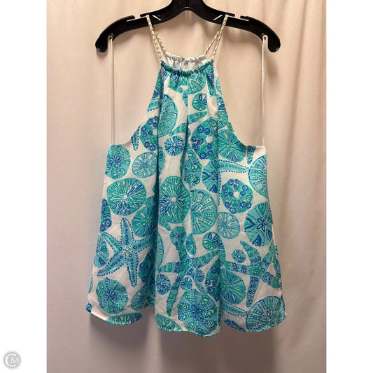 Top Sleeveless Designer By Lilly Pulitzer In Blue & Green, Size: Xxl