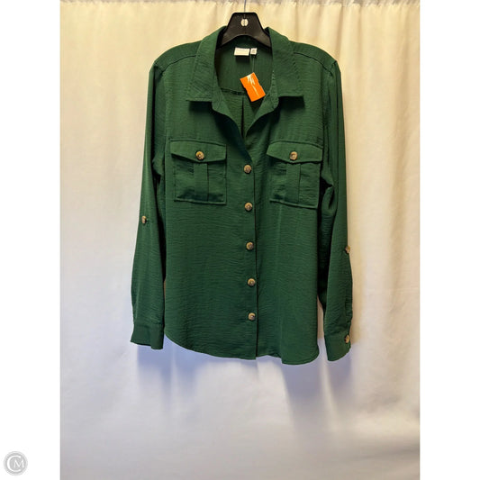 Top Long Sleeve By New Directions In Green, Size: Xl