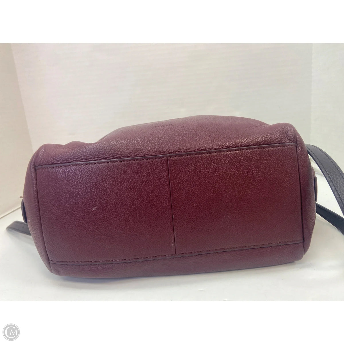 Handbag Leather By Fossil, Size: Medium