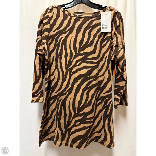Top Long Sleeve By Kim Rogers In Brown, Size: M