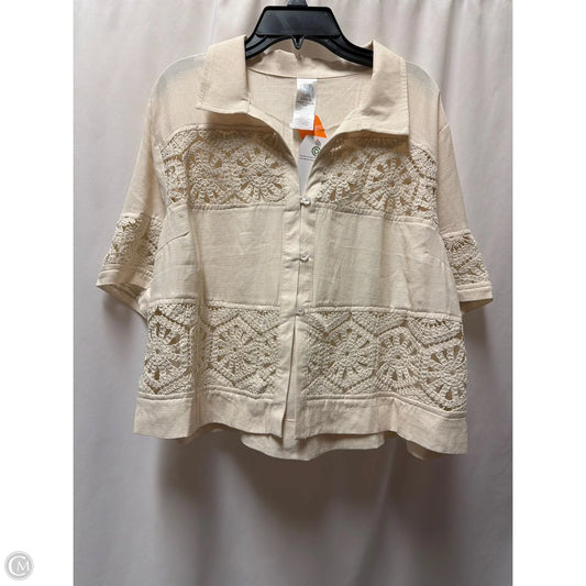 Top Short Sleeve By Time And Tru In Cream, Size: L