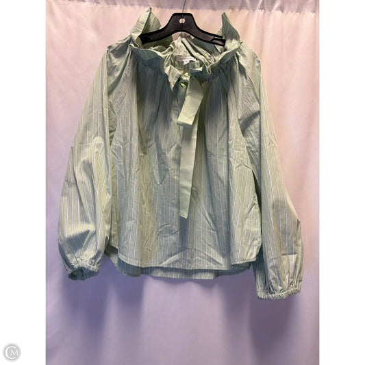 Top Long Sleeve By Free Assembly In Green, Size: Xl