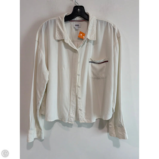Top Long Sleeve By Tommy Hilfiger In White, Size: L