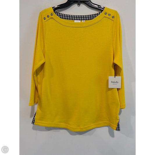 Top Long Sleeve By Rafaella In Yellow, Size: L