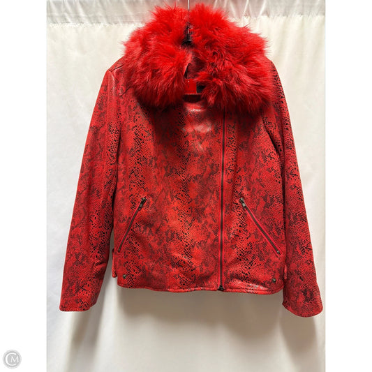 Jacket Moto By Cristina In Red, Size: Xl