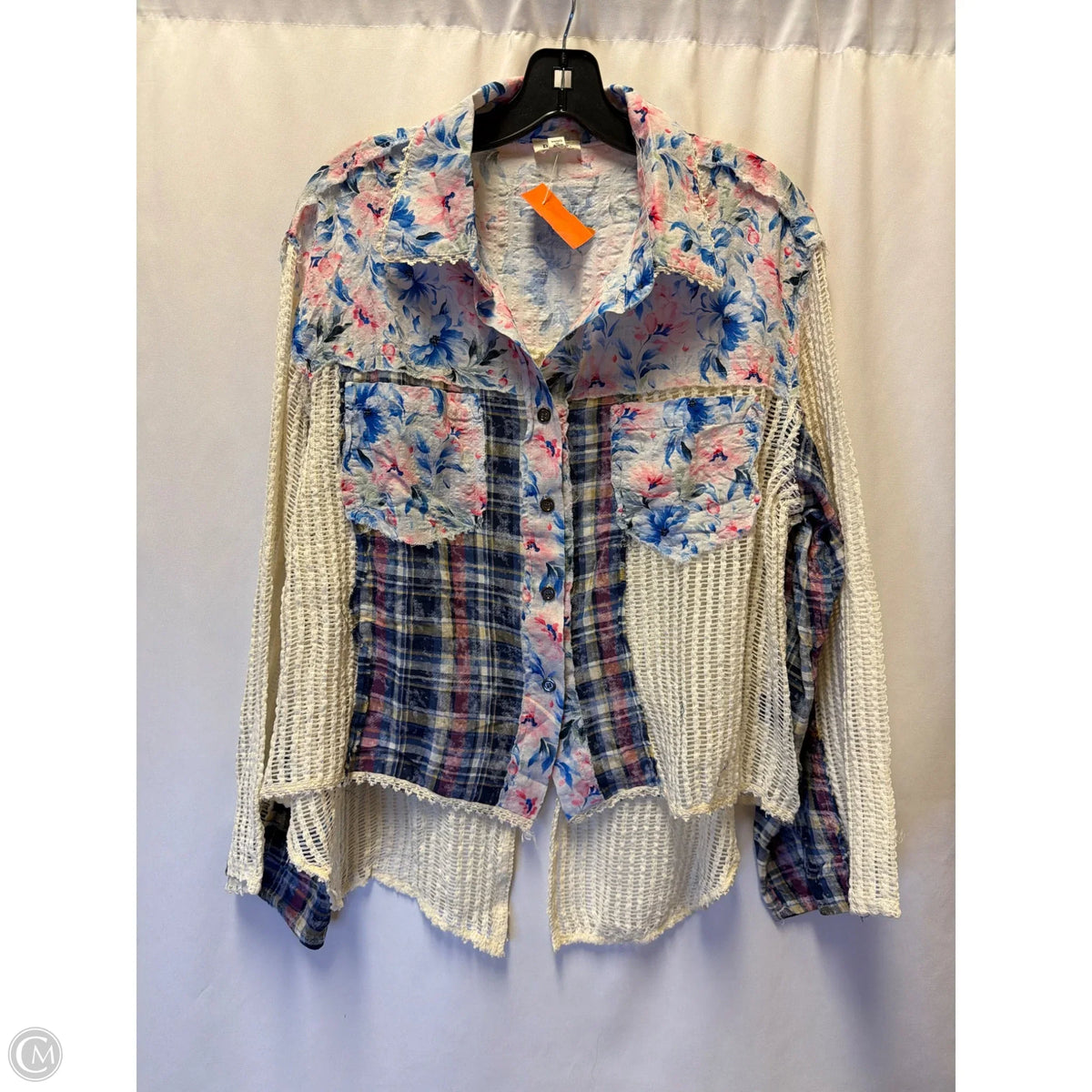 Top Long Sleeve By Pol In Blue, Size: M