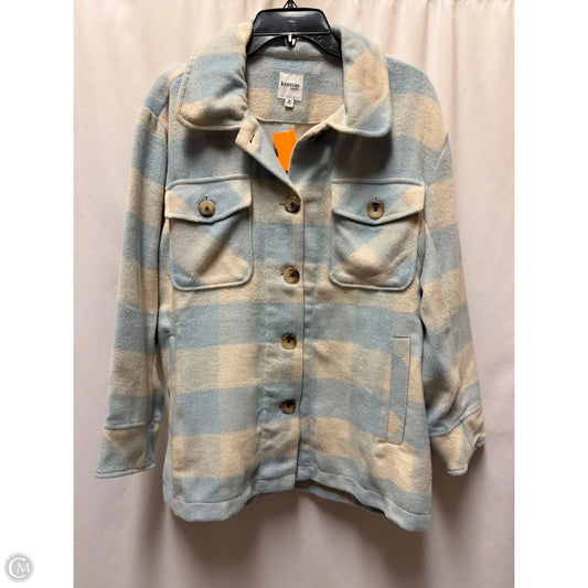 Jacket Shirt By Kensie In Blue, Size: M