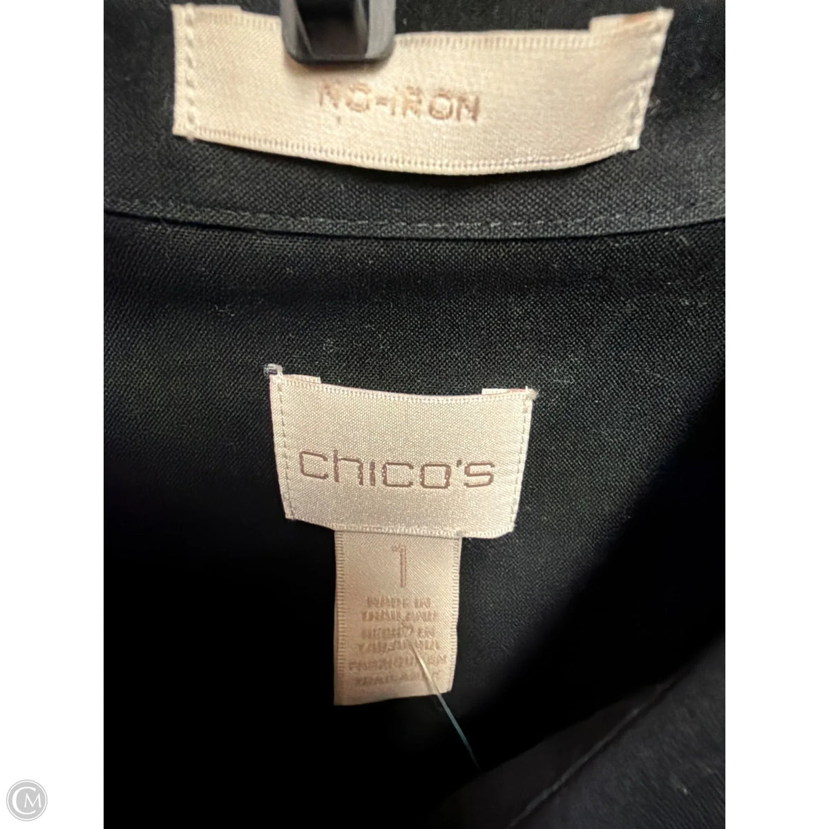 Top Long Sleeve By Chicos In Black, Size: M