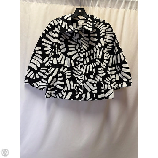 Blazer By Chicos In Black & White, Size: M