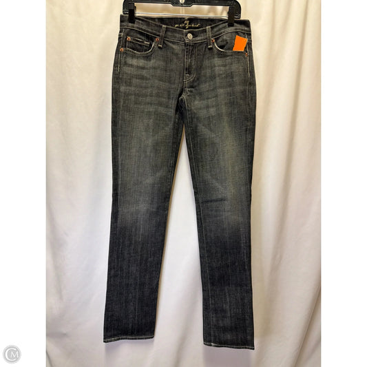 Jeans Straight By Seven 7 In Black Denim, Size: 6