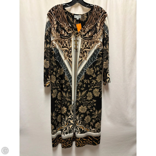 Dress Casual Midi By Jm Collections In Black & Brown, Size: Xl