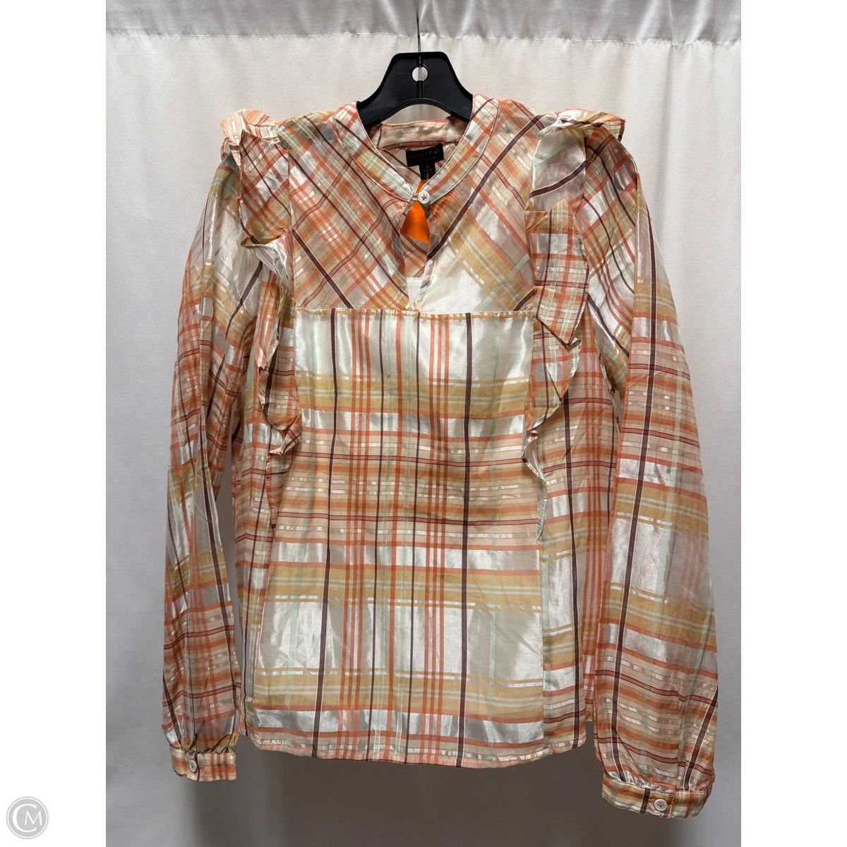 Top Long Sleeve By Current Air In Copper, Size: M