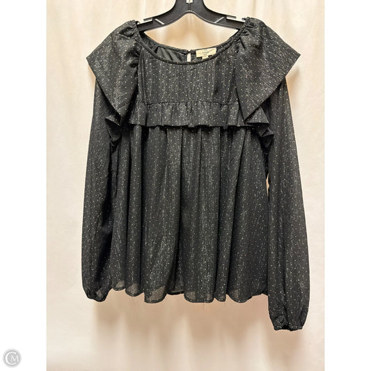 Top Long Sleeve By Entro In Black, Size: L