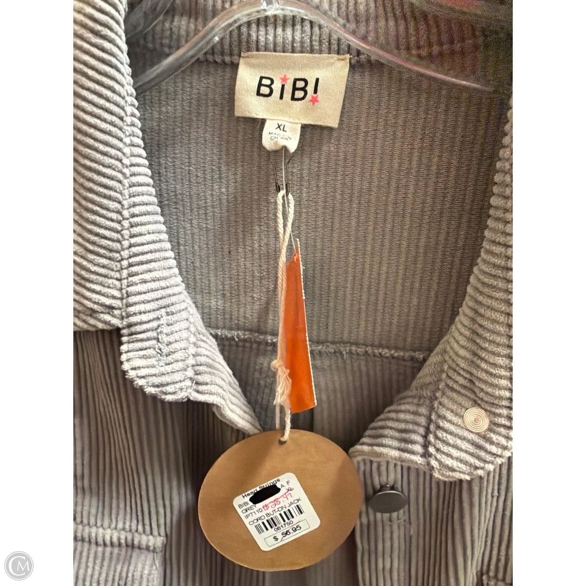 Jacket Shirt By Bibi In Grey, Size: Xl