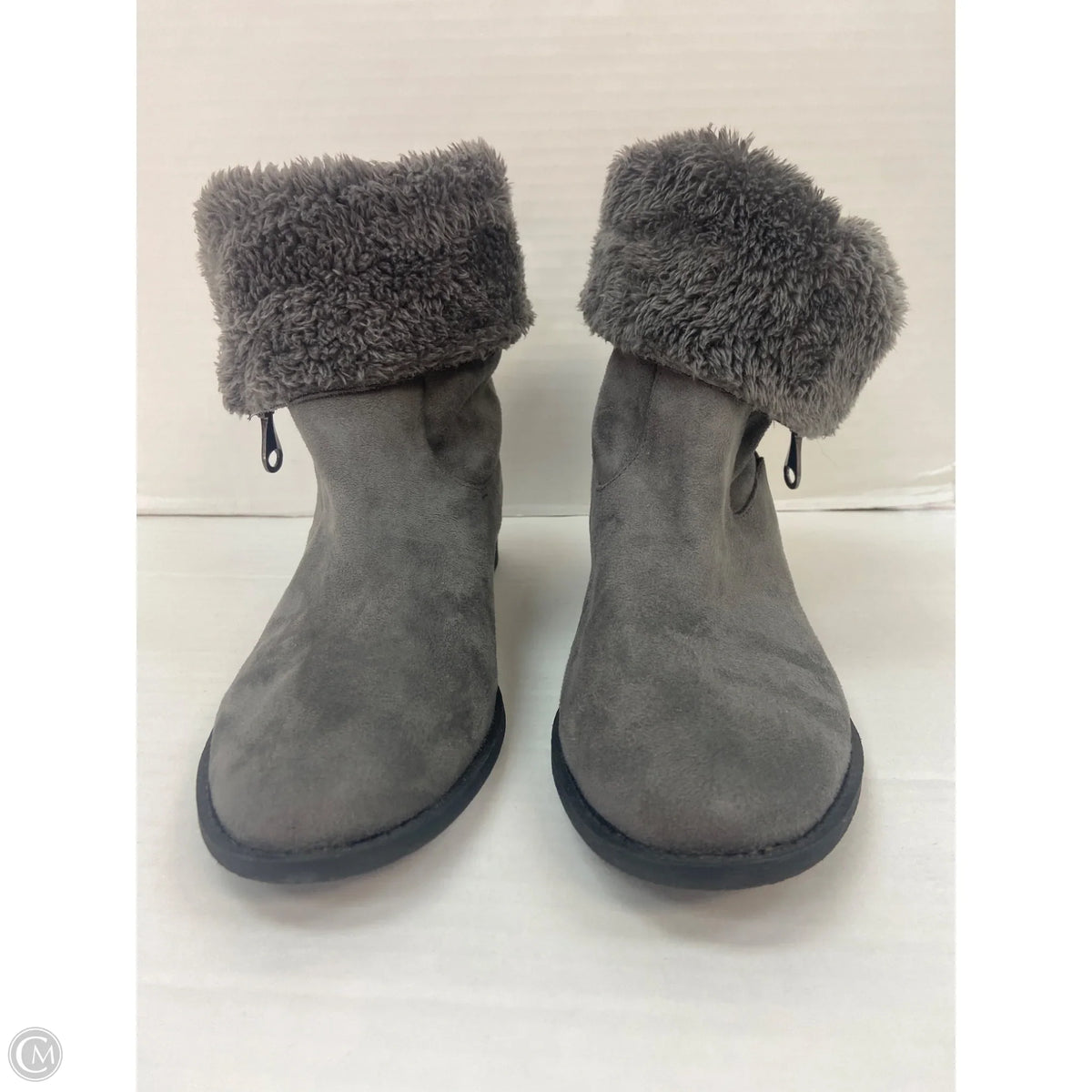 Boots Ankle Flats By Qupid In Grey, Size: 10