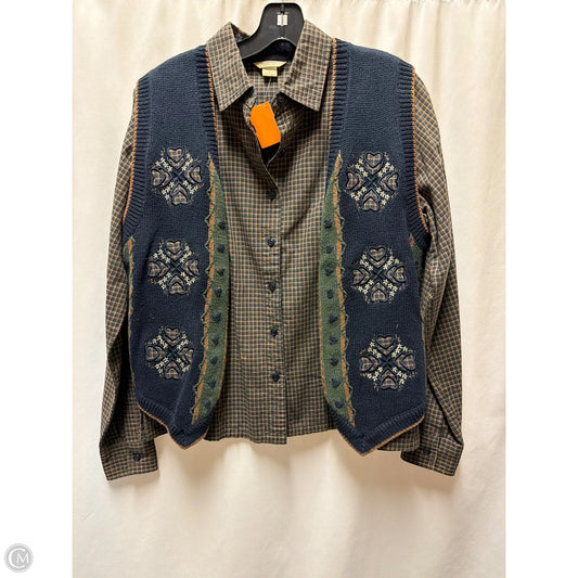 Top 2pc Long Sleeve By Christopher And Banks In Brown, Size: S